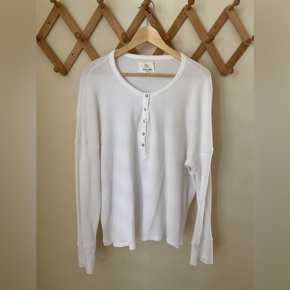 Offline by Aerie Waffle Knit Henley